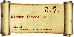 Widder Titanilla névjegykártya